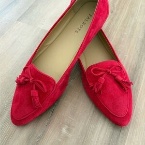 Talbots Red Francesca Tassel Suede Flats